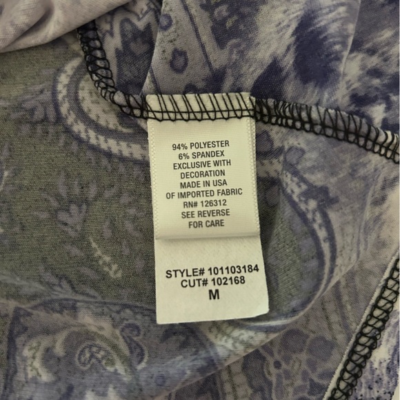 Dressbarn Blue Asymmetrical Embellished Sleeveless Tunic Medium - Picture 10 of 10